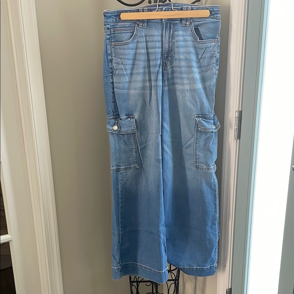 Blue Denim Cargo Jeans